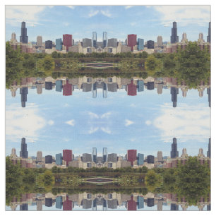 Chicago City Skyline Photo Fabric