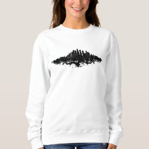 Chicago City Skyline Watercolor Black and White Sweatshirt
