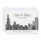 Chicago City Skyline Wedding Black and White