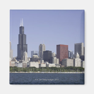 Chicago city skyline with Lake Michigan Magnet