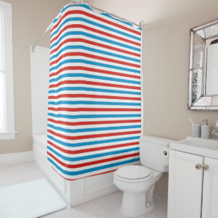 chicago city USA america flag stripes pattern blue Shower Curtain