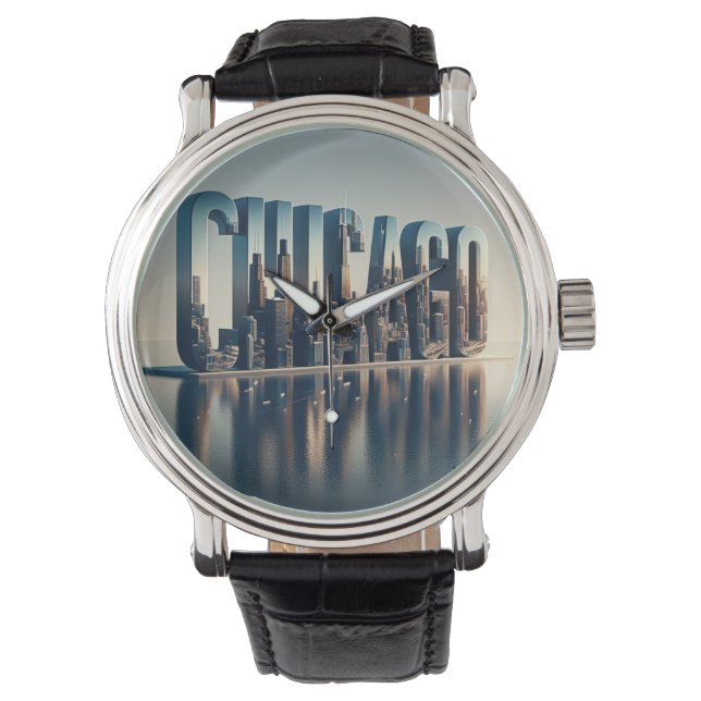 Chicago City Water Reflection Watch (Front)