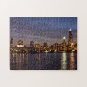 Chicago Cityscape Night Jigsaw Puzzle