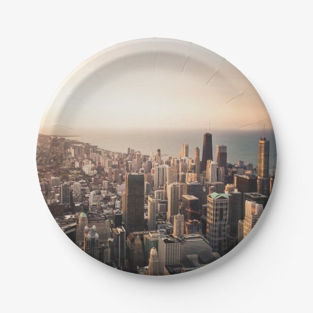 Chicago cityscape paper plate (Front)