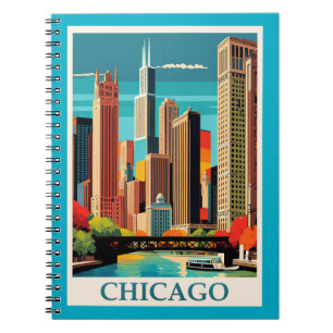 Chicago Colourful Cityscape Notebook