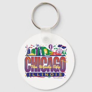 Chicago-Confetti Key Ring