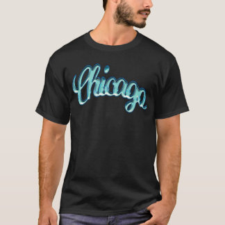 Chicago  Cool Blue Lettering Style T-Shirt