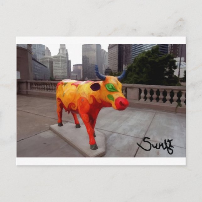 Chicago Cow on Parade Postcard (Front)