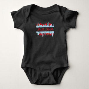 Chicago Cyclist Flag Skyline  Cycling Bicycle Gift Baby Bodysuit