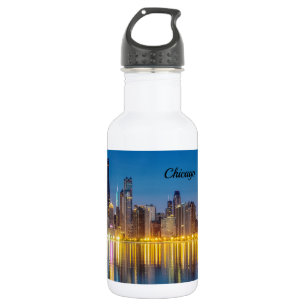 Chicago Dawn Cityscape Stainless Steel Water Bottl 532 Ml Water Bottle