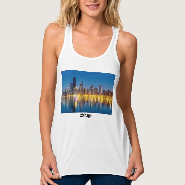Chicago Dawn Cityscape Tank Top (Front)