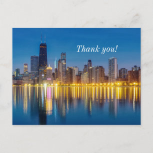 Chicago Dawn Cityscape Thank You Postcard