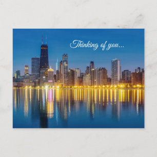 Chicago Dawn Cityscape Thinking Of You Postcard