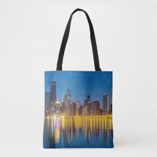 Chicago Dawn Cityscape Tote Bag