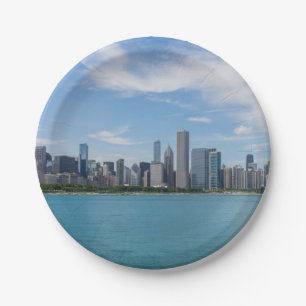 Chicago Day Cityscape Paper Plate