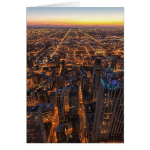 Chicago downtown at sunset