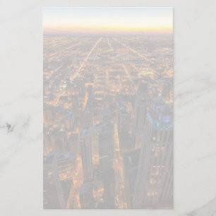 Chicago downtown at sunset stationery