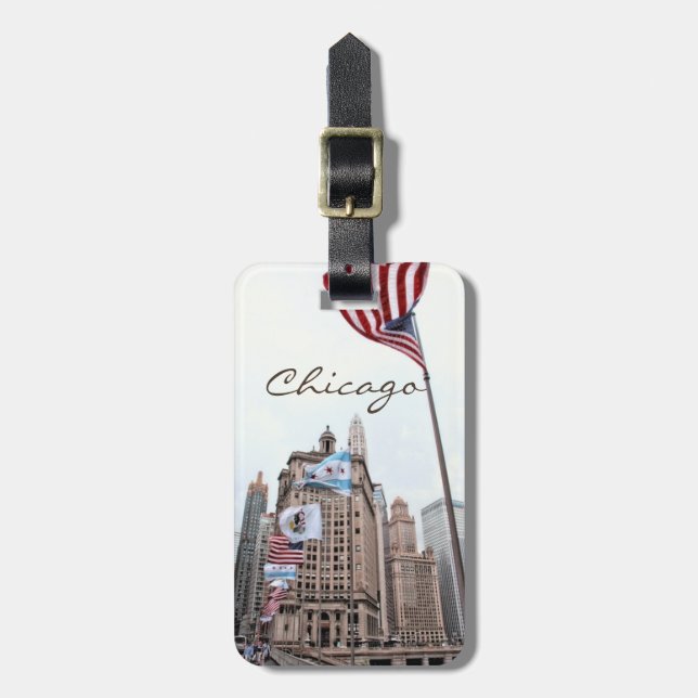 Chicago Downtown Michigan Avenue Luggage Tag (Front Vertical)