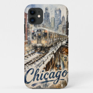 Chicago El Train in the Winter Snow Case-Mate iPhone Case