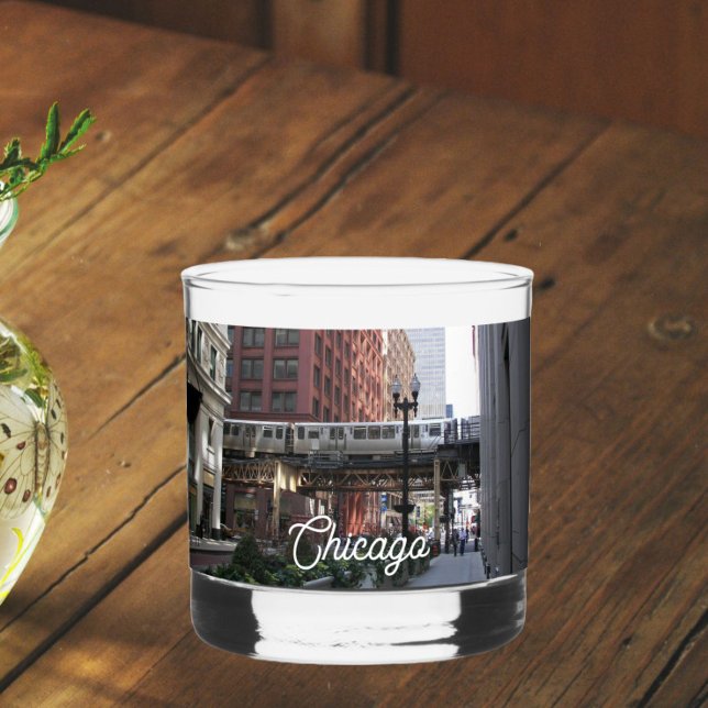 Chicago Elevated Loop Train Whiskey Glass (In Situ Table)