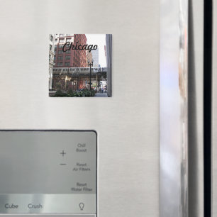 Chicago Elevated Train Photo Magnet