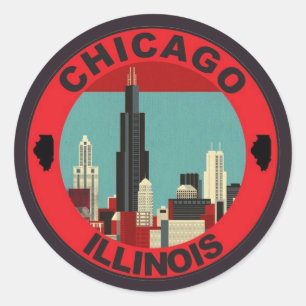 Chicago Emblem Classic Round Sticker