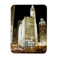 Chicago famous landmark at night