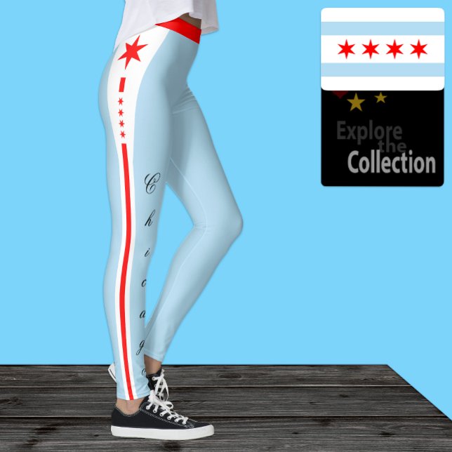 Chicago fashion leggings, Chicago Flag /sports Leggings (Creator Uploaded)
