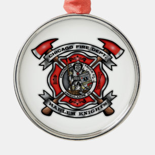 Chicago Fire Department/Harlem Knights E86 T57 A20 Metal Tree Decoration