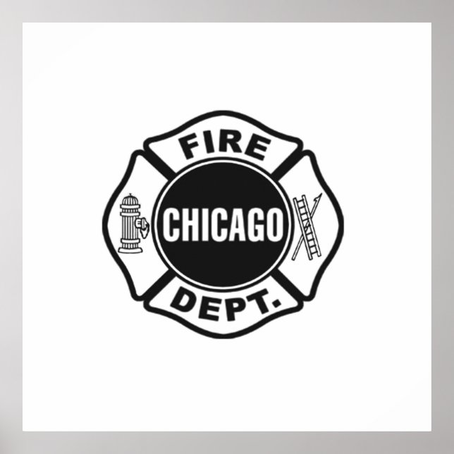 Chicago Fire Dept Black Logo  Poster (Front)