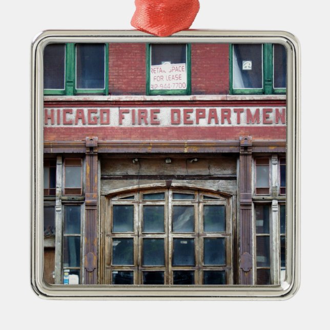 Chicago Fire Station Metal Tree Decoration (Front)