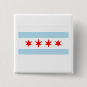 Chicago Flag 15 Cm Square Badge