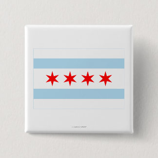 Chicago Flag 15 Cm Square Badge