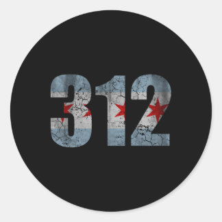 Chicago Flag 312 Fade Classic Round Sticker