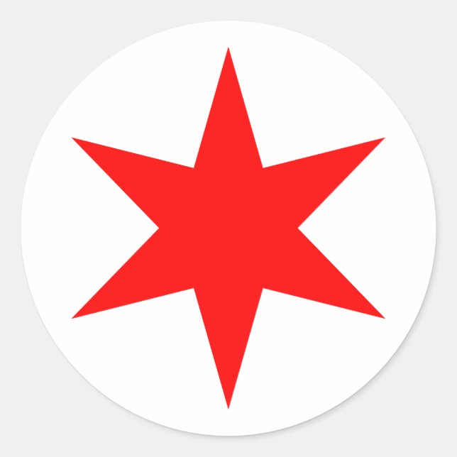 Chicago Flag 6-Pointed Star Classic Round Sticker (Front)