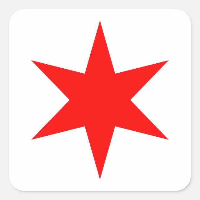 Chicago Flag 6-Pointed Star Square Sticker (Front)