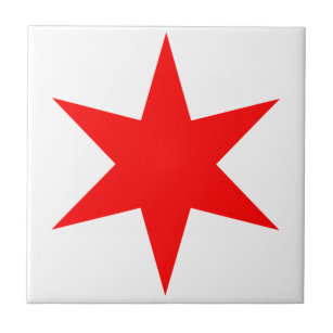 Chicago Flag 6-Pointed Star Tile