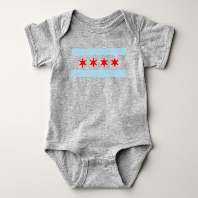 Chicago Flag Baby Bodysuit (Front)