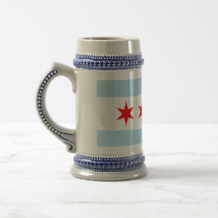 Chicago Flag Beer Stein