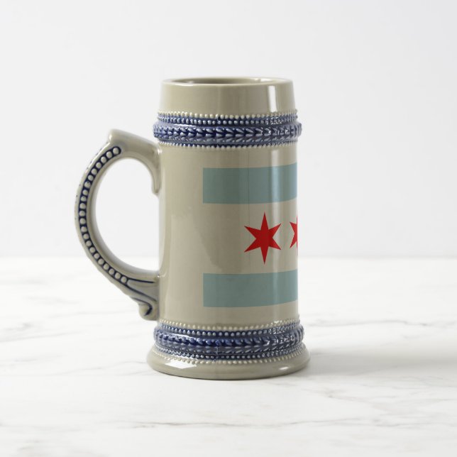 Chicago Flag Beer Stein (Left)