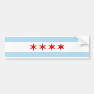 Chicago Flag Bumper Sticker
