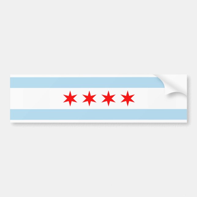Chicago Flag Bumper Sticker (Front)