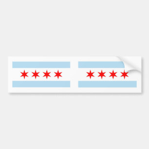 Chicago flag bumper sticker