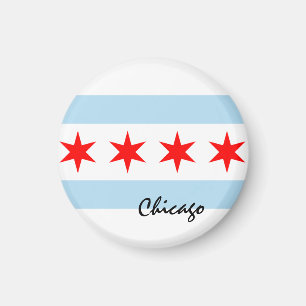 Chicago Flag, City & Illinois State USA / sports Magnet