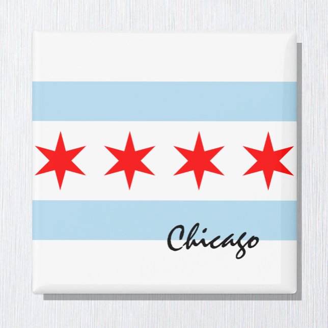 Chicago Flag, City & Illinois State USA / sports Magnet (Creator Uploaded)