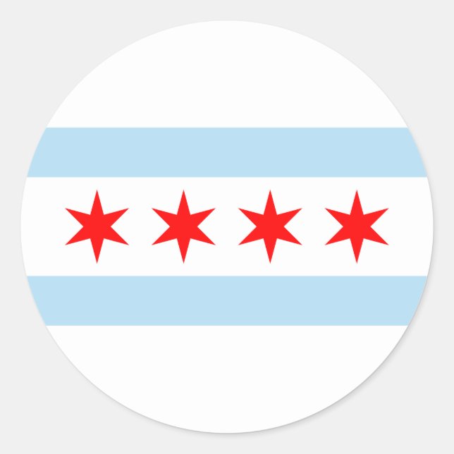 Chicago Flag Classic Round Sticker (Front)
