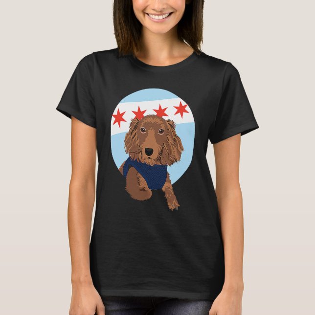 Chicago Flag Dachshund  1 T-Shirt (Front)