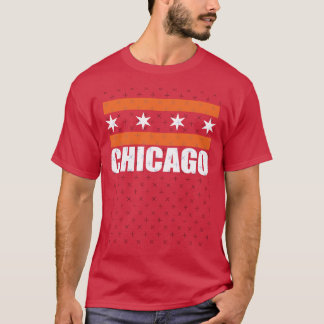 Chicago Flag design - Bears colors - Orange and Wh T-Shirt