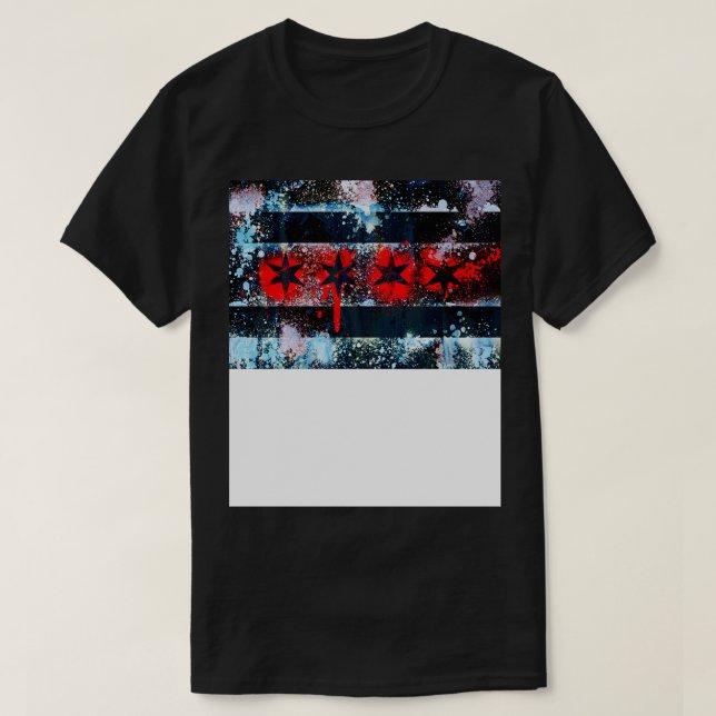 Chicago Flag Graffiti Spray Paint T-Shirt (Design Front)