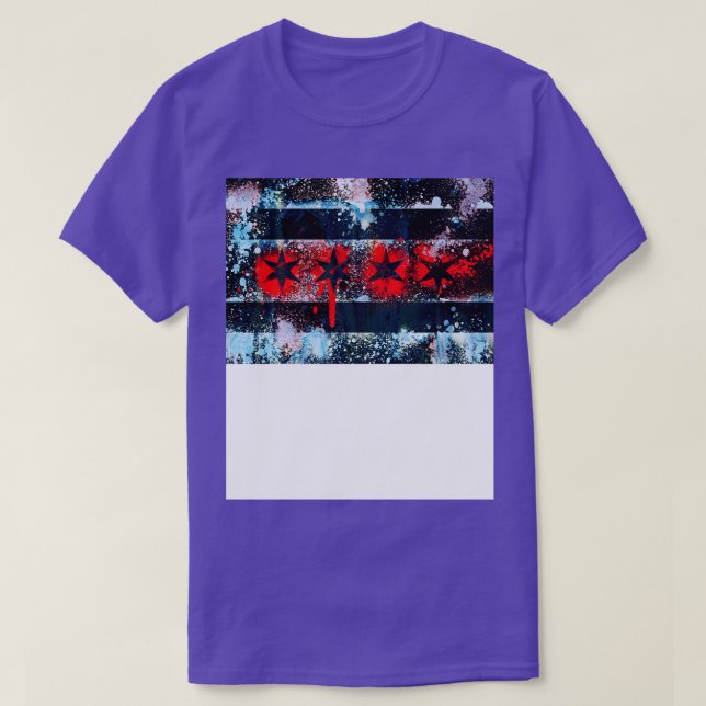 Chicago Flag Graffiti Spray Paint T-Shirt (Design Front)